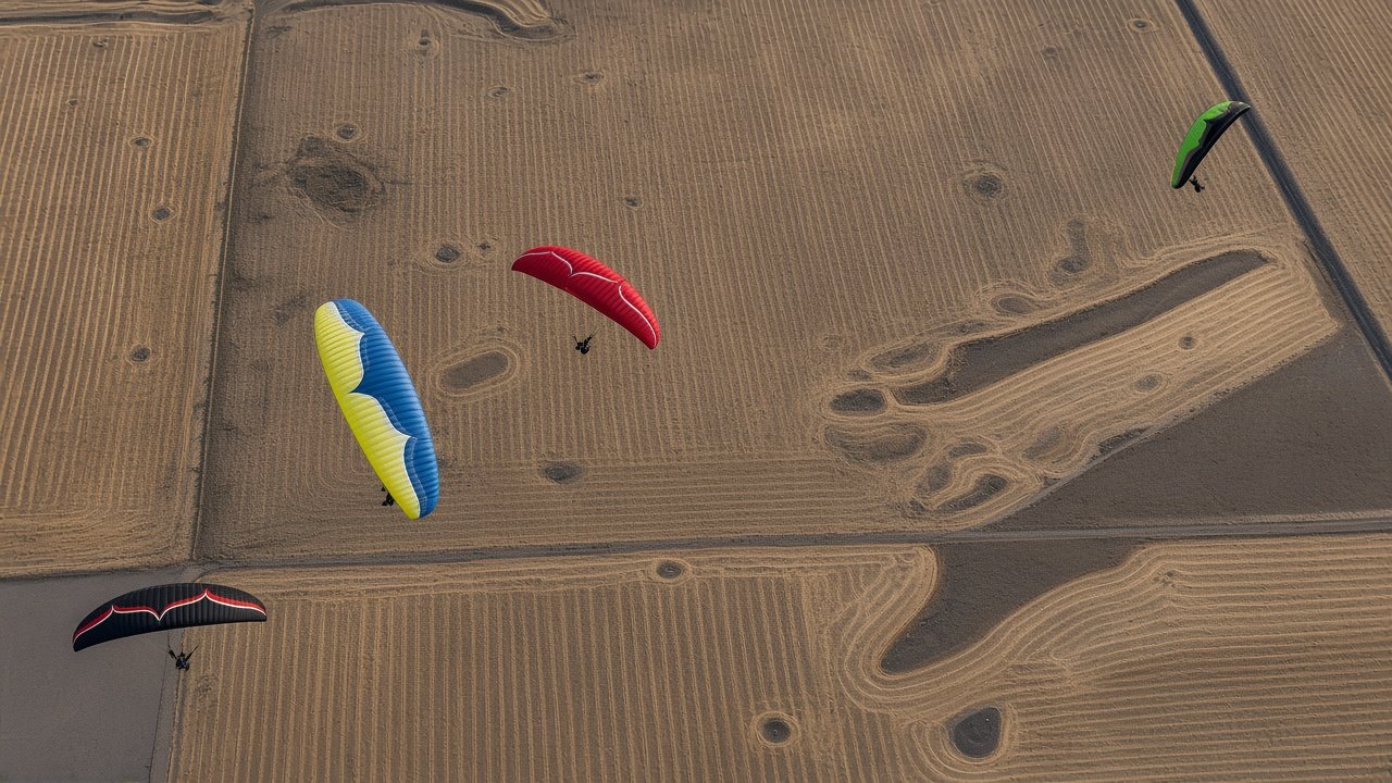 Paragliding above Lake Chelan, Washington